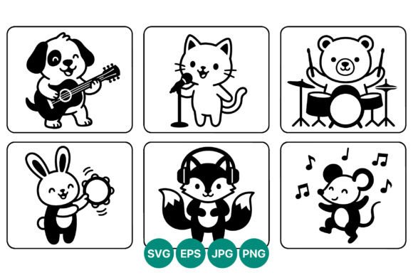 Download Cartoon Animals Playing Musical - Animal Collection