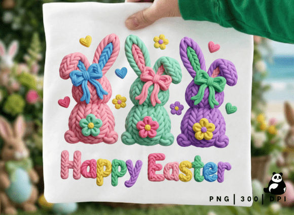 Download Faux Crochet Happy Easter Bunny Png - Premium Resources