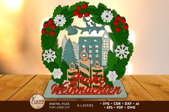 Download Frohe Weihnachten Multilayer Cut Files - Cut file Collection