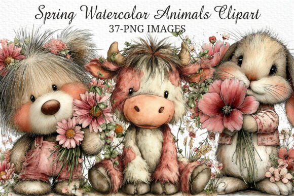 Download Spring Watercolor Animals Clipart Png - Animal Collection
