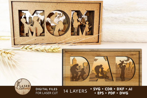 Download MOM &amp; DAD BUNDLE Multilayer Cut Files - Cut file Collection