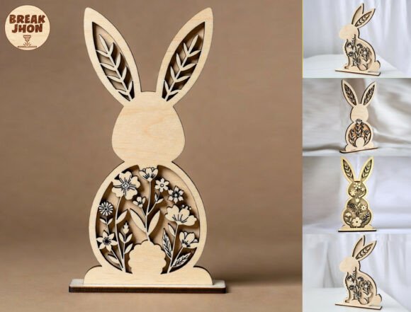 Download Easter Rabbit Flower Laser Cut File - Cut file Collection