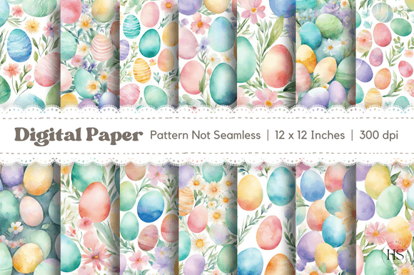 Download 15 Watercolor Pastel Floral Easter Eggs - Pastel floral easter Collection