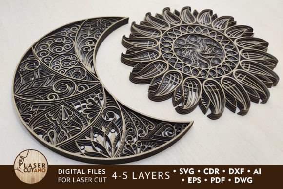 Download Multilayer Cut Files the Sun &amp; the Moon - Cut file Collection