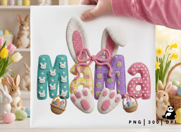 Download Faux Crochet Mama Easter Bunny Png - Premium Bundle