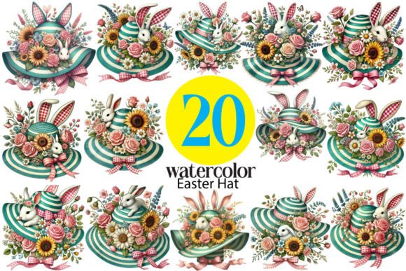 Download Watercolor Easter Hat Clipart - Easter hat Collection