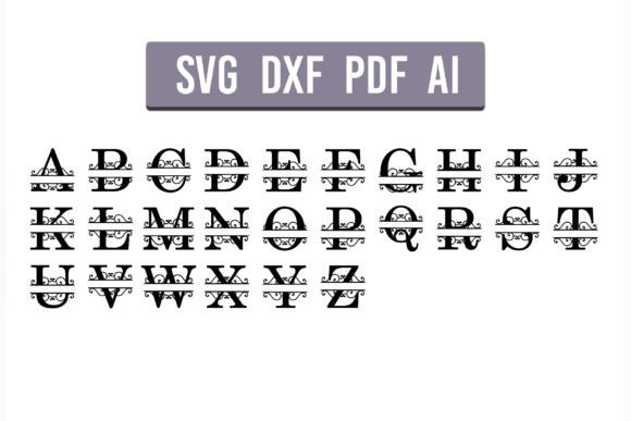 Download Split Letter Monograms Laser Cut Files - Cut file Collection