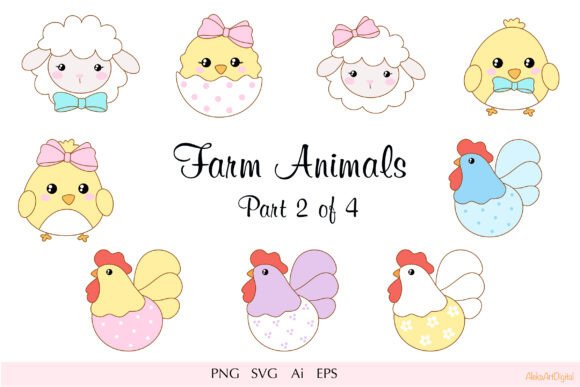 Download Cute Farm Animals Clipart Set - Animal Collection