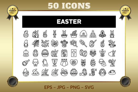 Download Easter Outline Icons - Premium Resources