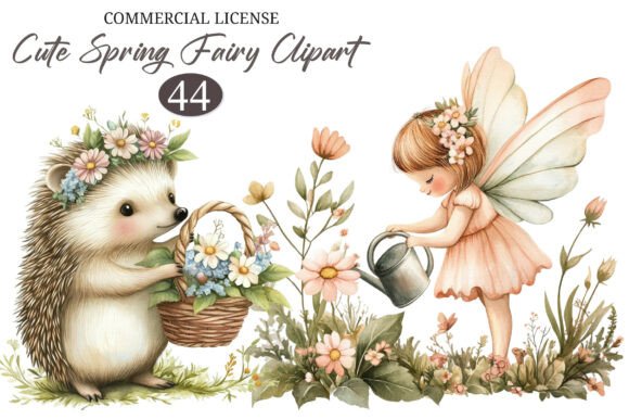 Download Cute Spring Fairy &amp; Woodland Animals Png - Animal Collection