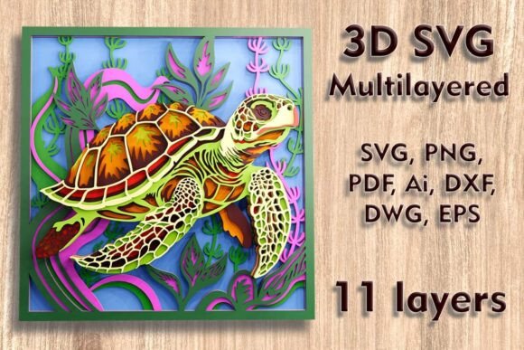 Download Sea Turtle 3d SVG Multilayer Cut Files - Cut file Collection