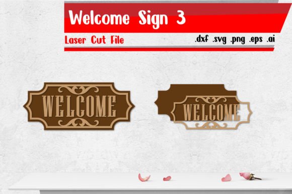 Download Welcome Sign 3 - Laser Cut Files - Cut file Collection