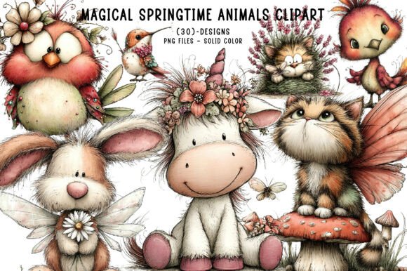 Download Magical Springtime Animals Clipart - Animal Collection