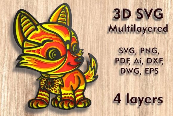 Download Fox 3D SVG Multilayer Laser Cut Files - Cut file Collection