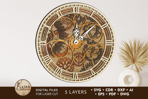 Download Clock Multilayer Laser Cut Files - Cut file Collection