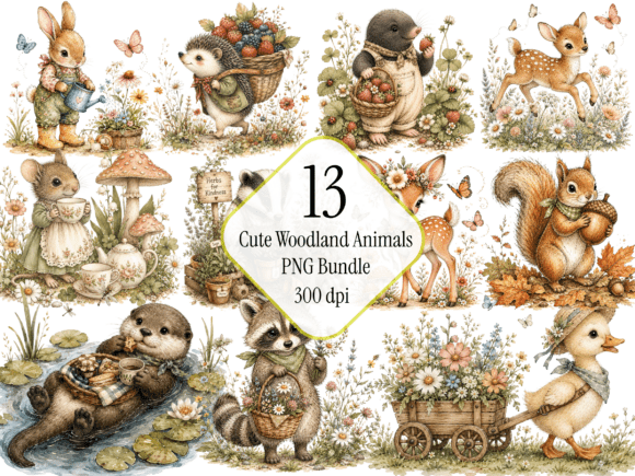 Download Cute Woodland Animals PNG Bundle - Animal Collection