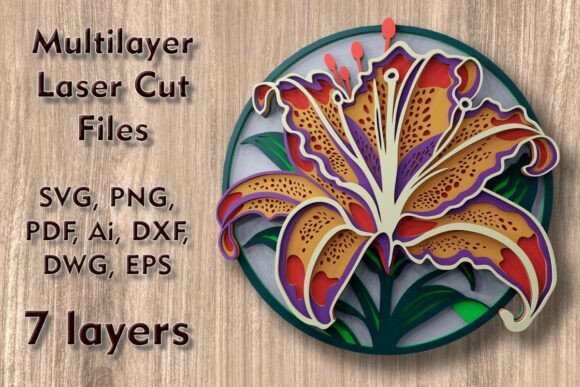 Download Lily Multilayer Laser Cut Files - Cut file Collection