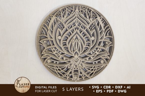 Download Multilayer Cut Files - Lotus Mandala - Cut file Collection
