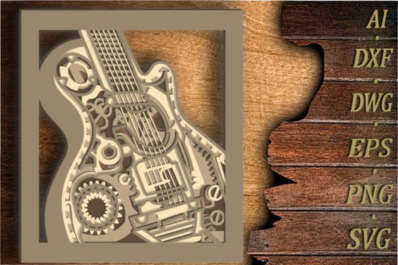 Download Guitar - Multilayer Cut Files for Laser - Cut file Collection