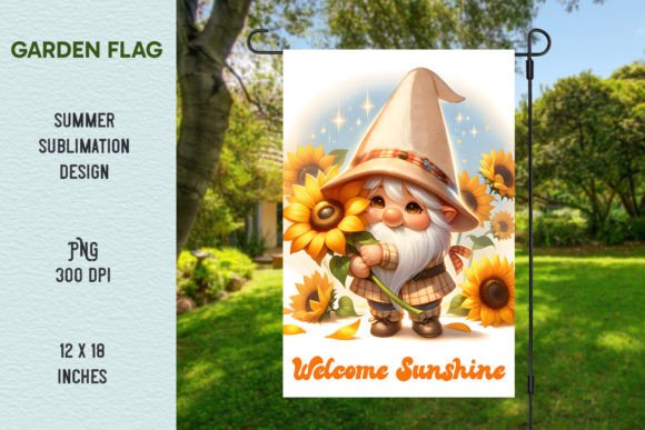 Download Garden Flag Gnome, Summer Garden Flag - Premium Resources