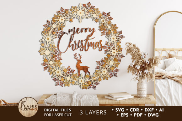 Download WREATH CHRISTMAS Multilayer Cut Files - Cut file Collection