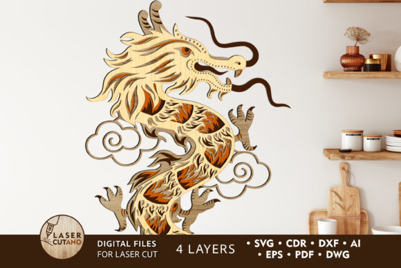 Download Chinese Dragon Multilayer Laser Cut File - Cut file Collection